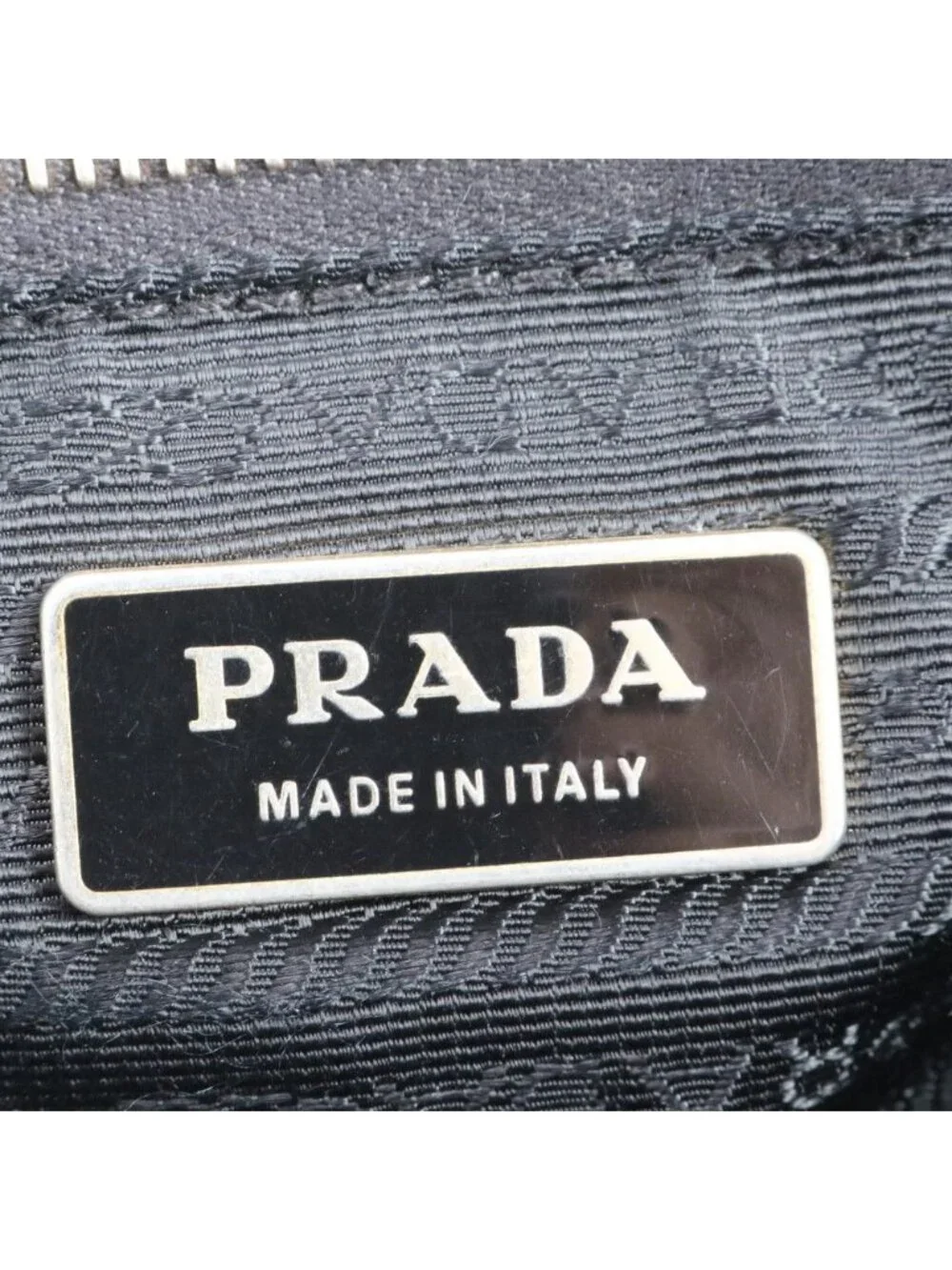 Prada Tessuto Nylon Gathered Triangle Logo Leather Tote Shoulder